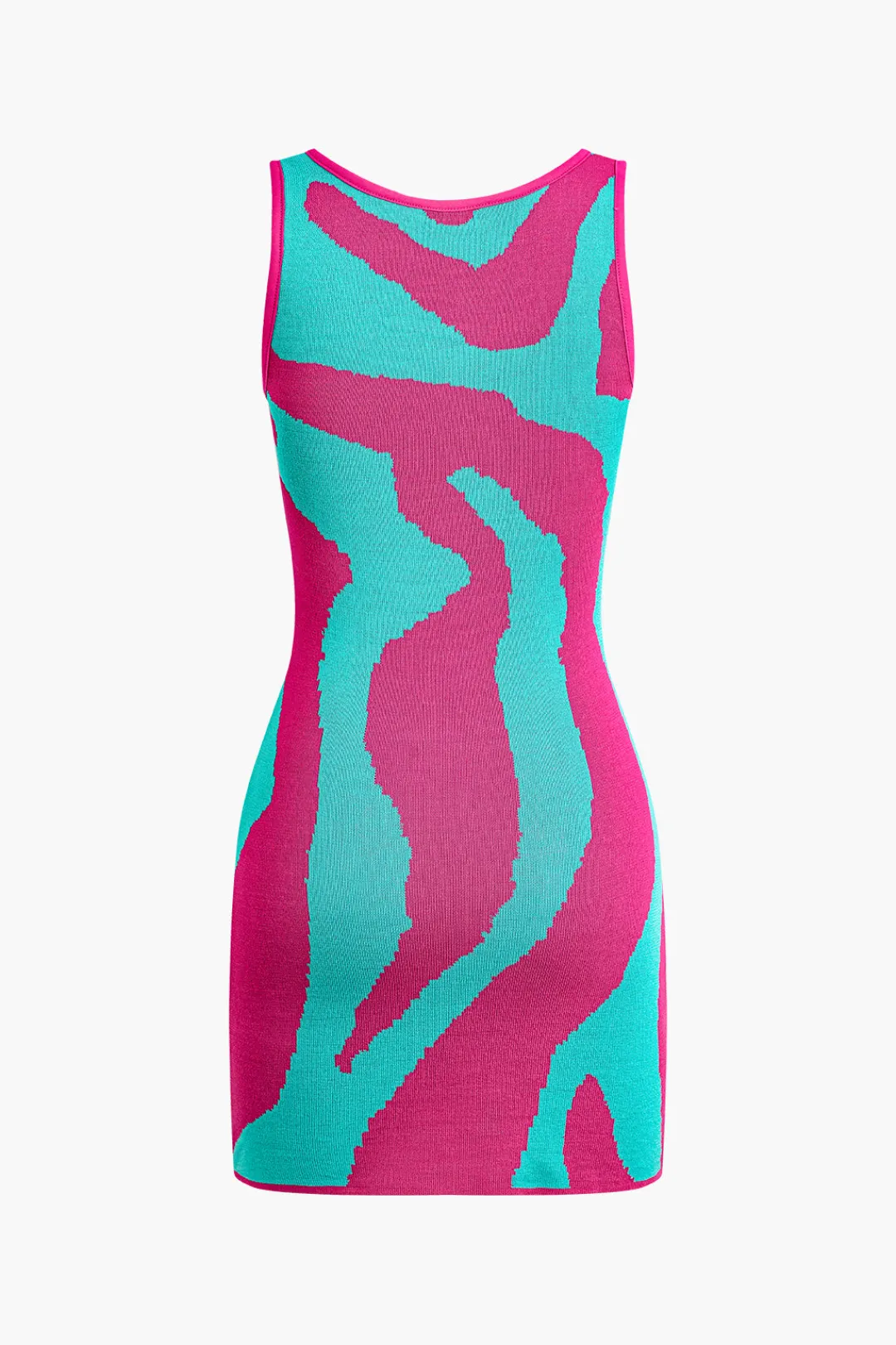 MICAS Knitwear|Knit Dresses-Contrast Sleeveless Knit Mini Dress