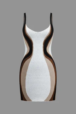 MICAS Knitwear|Knit Dresses-Contrast Slip Knit Mini Dress Contrast Color