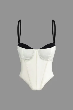 MICAS Corset & Bustier Tops|Tank Tops & Cami-Contrast Strap Corset Cami Top BEIGE