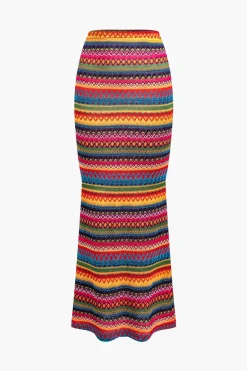 MICAS Skirt Sets-Contrast Stripe Cami Top And Skirt Set MULTICOLOR