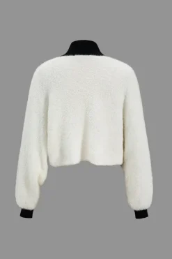 MICAS Knitwear|Knit Sets-Contrast Sweater Button Cropped Cardigan And Slip Dress Set BLACK