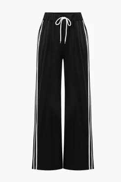 MICAS Pant Sets-Contrast Tie-Up Trouser Sets BLACK