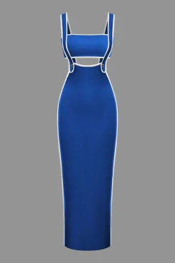 MICAS Vacation Sets-Contrast Trim Tube Top And Pinafore Dress Set