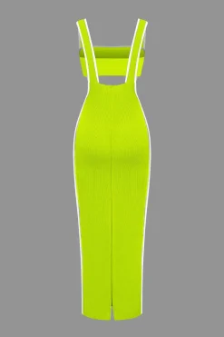 MICAS Vacation Sets-Contrast Trim Tube Top And Pinafore Dress Set