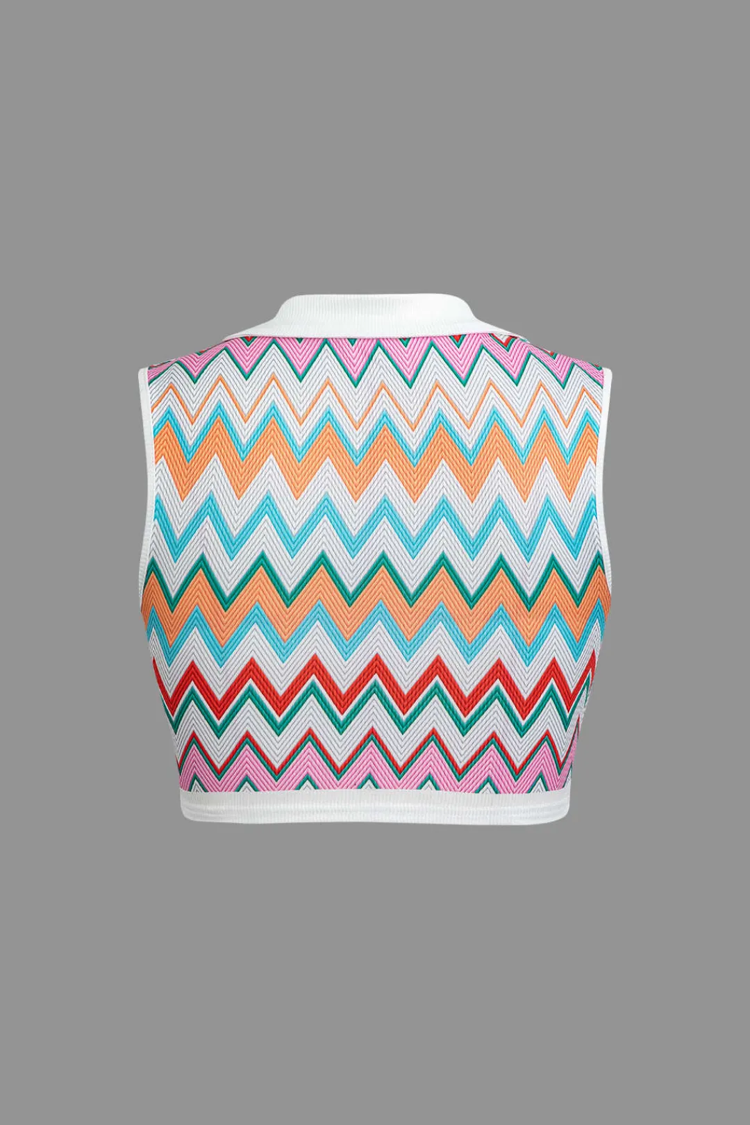 MICAS Skirt Sets|Vacation Sets-Contrast V-neck Crop Knit Tank Top And Split Maxi Skirt Set MULTICOLOR