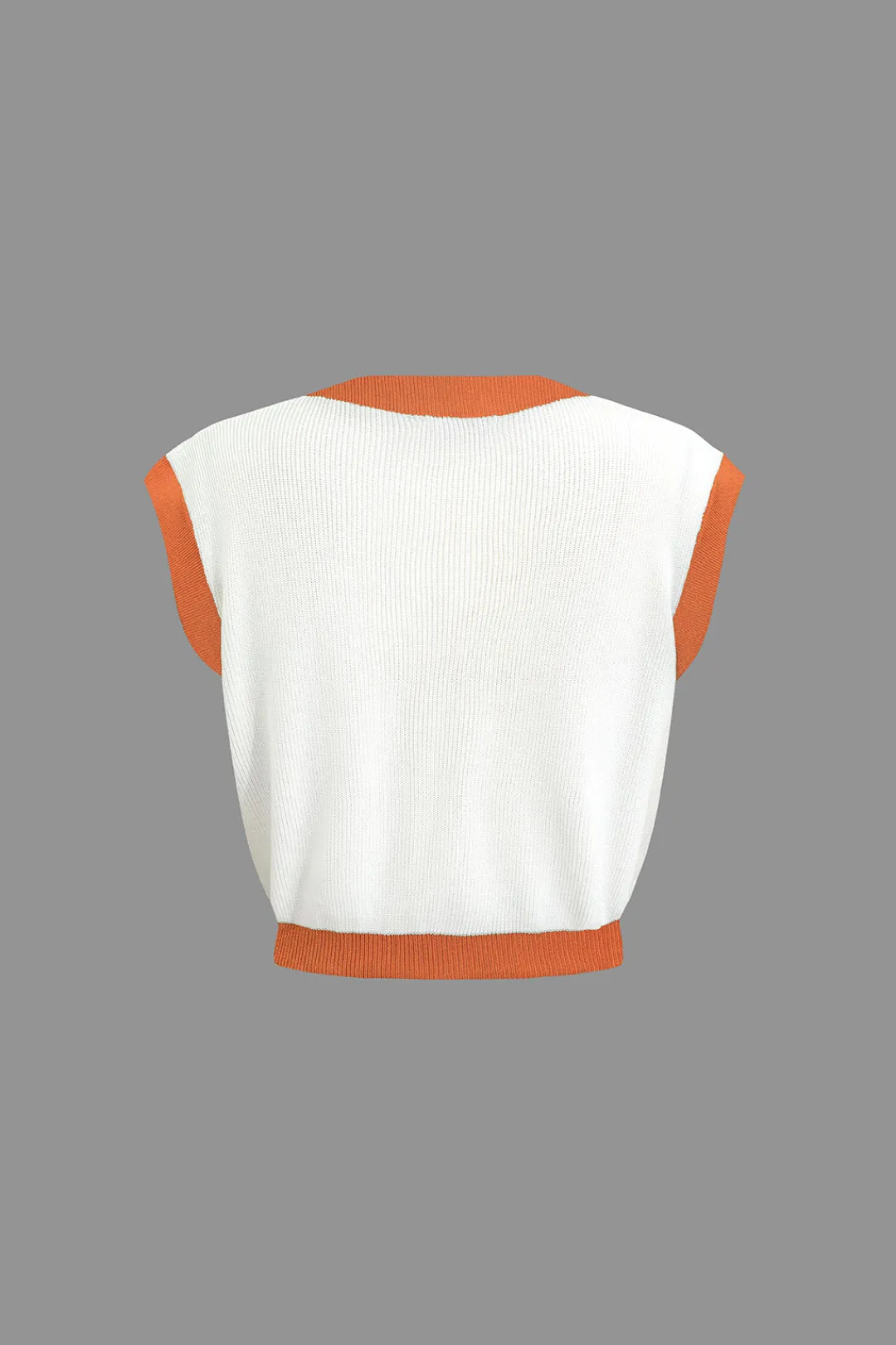 MICAS Vacation Sets|Knit Sets-Contrast V-neck Knit Top And Mini Skirt Set