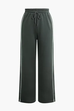 MICAS Pant Sets-Contrast Zipper Trousers Set DARK GRAY