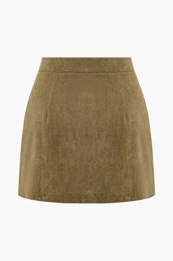 MICAS Skirts-Corduroy Button Skirt