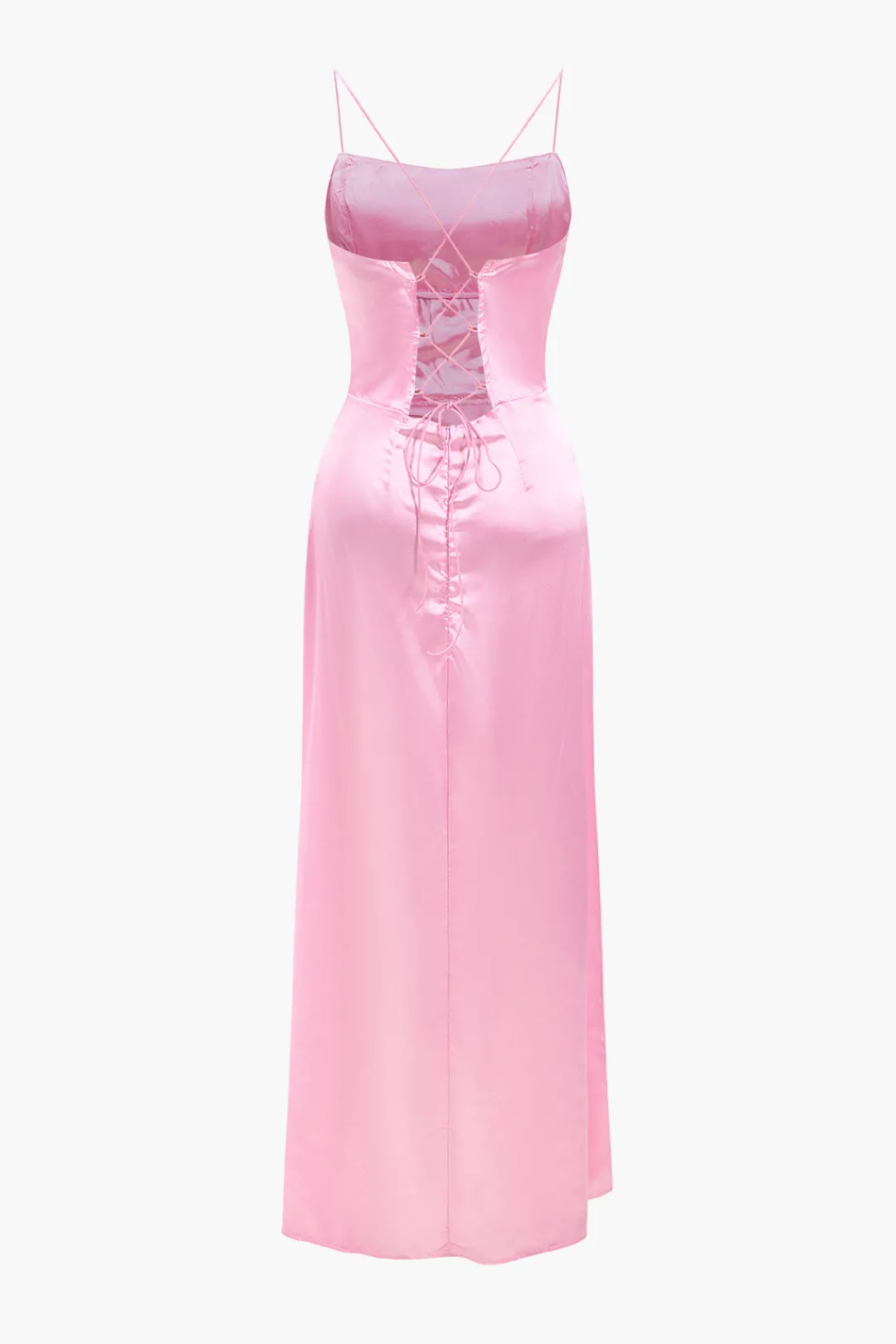 MICAS Maxi Dresses-Corset Cowl Neck High Slit Maxi Dress