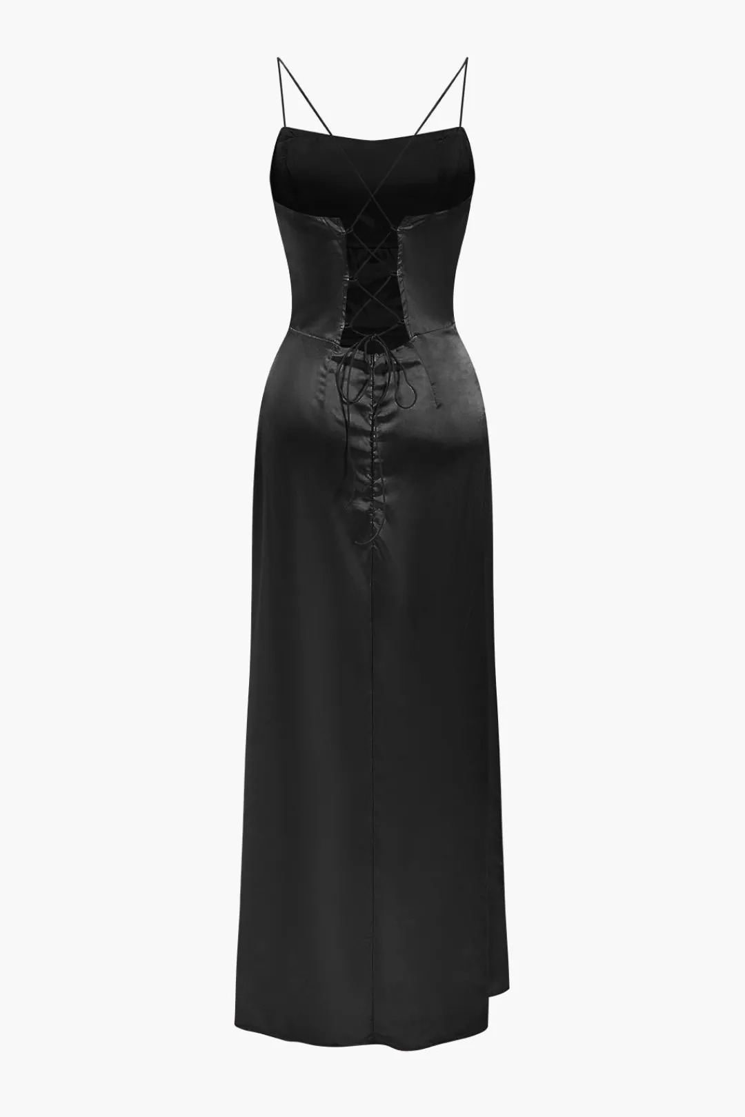 MICAS Maxi Dresses-Corset Cowl Neck High Slit Maxi Dress