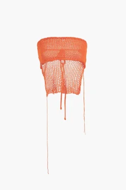 MICAS Skirt Sets|Vacation Sets-Crochet Backless Tube Top And Split Skirt Set