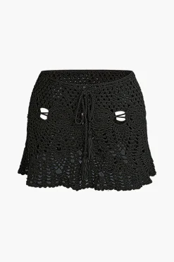 MICAS Knitwear|Vacation Sets-Crochet Halter Knit Cami Top And Mini Skirt Set