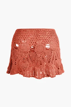 MICAS Knitwear|Vacation Sets-Crochet Halter Knit Cami Top And Mini Skirt Set