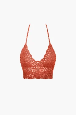 MICAS Knitwear|Vacation Sets-Crochet Halter Knit Cami Top And Mini Skirt Set