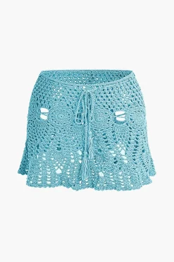 MICAS Knitwear|Vacation Sets-Crochet Halter Knit Cami Top And Mini Skirt Set