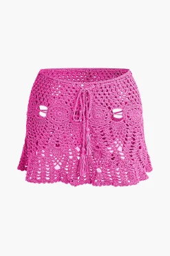 MICAS Knitwear|Vacation Sets-Crochet Halter Knit Cami Top And Mini Skirt Set