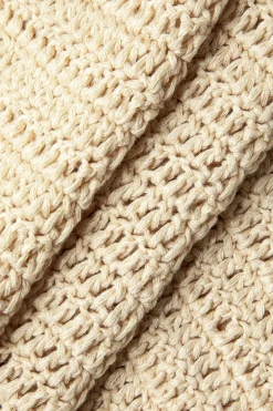 MICAS Knitwear|Knit Bottoms-Crochet Shell Tassel Knit Skirt