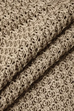 MICAS Swimwear-Crochet Sleeveless Cut Out Cover Up KHAKI