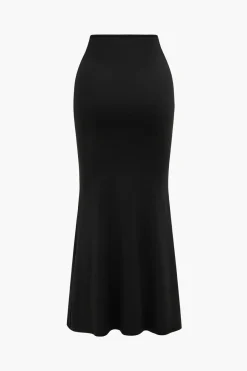 MICAS Skirt Sets-Crop Off Shoulder Top And Skirt Set BLACK