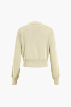 MICAS Knitwear|Knit Sets-Cropped Button-Up Knit Top And Maxi Skirt Set