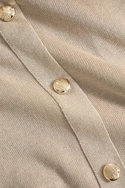 MICAS Knitwear|Knit Sets-Cropped Button-Up Knit Top And Maxi Skirt Set