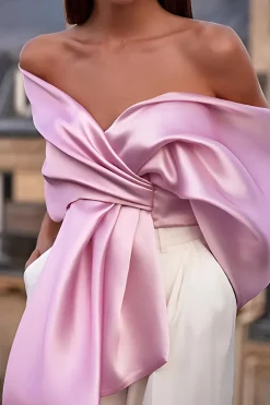 MICAS Tank Tops & Cami-Cross Off Shoulder Tank Top PALEVIOLETRED