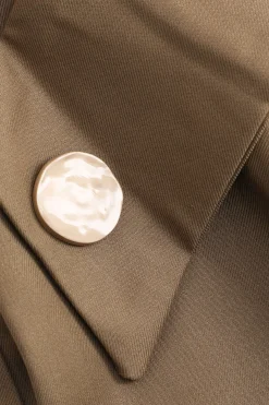 MICAS Shorts-Cross Waist Tailored Shorts TAN