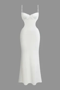 MICAS Maxi Dresses-Cut Out Backless Bustier Slip Maxi Dress