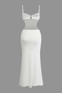 MICAS Maxi Dresses-Cut Out Backless Bustier Slip Maxi Dress