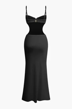 MICAS Maxi Dresses-Cut Out Backless Bustier Slip Maxi Dress