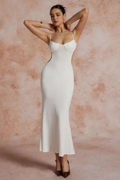 MICAS Maxi Dresses-Cut Out Backless Bustier Slip Maxi Dress