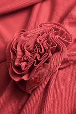 MICAS Long Sleeve Tops|Long Sleeves Tops-3D Floral Backless Long-Sleeve Top RED