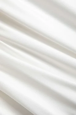 MICAS Mini Dresses|Long Sleeve Dresses-3D Floral Long Sleeve Round Neck Ruched Mini Dress WHITE