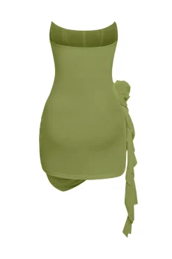 MICAS Mini Dresses-3D Floral Ruffle Corset Mini Dress