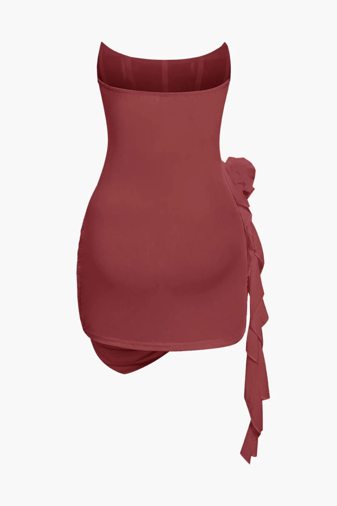 MICAS Mini Dresses-3D Floral Ruffle Corset Mini Dress