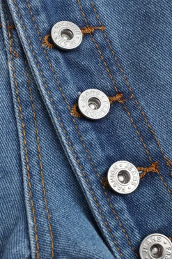 MICAS Jeans-Denim Button High Waist Straight Leg Jeans LIGHT WASH BLUE