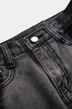 MICAS Skirts-Denim Button Pocket Skirt DARK GRAY