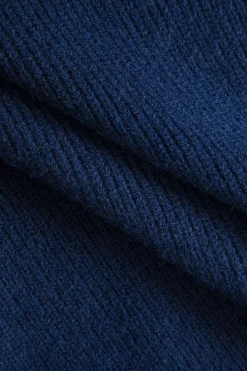 MICAS Knitwear|Knit Tops-Denim Contrast Button-Up Sweater Cardigan DARK BLUE