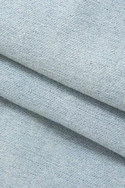 MICAS Jeans-Denim Frayed Detail Straight Leg Jeans BABY BLUE