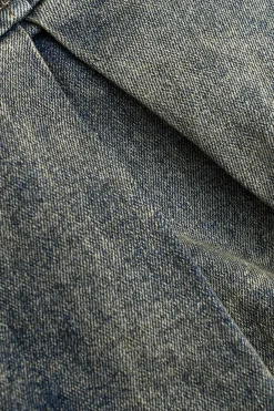 MICAS Skirts-Denim High Waist Patchwork Skirt BEIGE