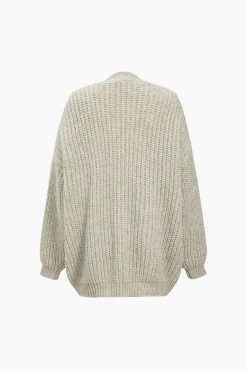 MICAS Outerwear|Knitwear-Denim Patchwork Button Pocket Sweater Cardigan