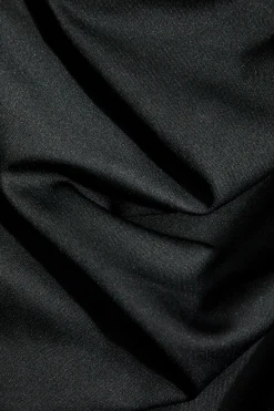 MICAS Skirts-Denim Patchwork Color Block Ruched Zipper Skirt BLACK