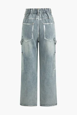 MICAS Jeans-Denim Patchwork Design Jeans LIGHT WASH BLUE