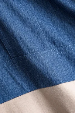 MICAS Pant Sets-Denim Patchwork Pocket Drawstring Top And Trousers Set TAN