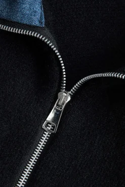 MICAS Outerwear|Outerwear-Denim Patchwork Pocket Sweater Cardigan