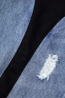 MICAS Jeans-Denim Patchwork Straight Leg Jeans BABY BLUE