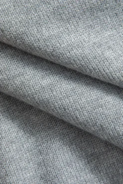 MICAS Knitwear|Knit Tops-Denim Patchwork Sweater Long-Sleeve Top GRAY