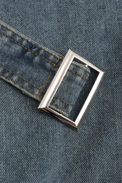 MICAS Outerwear|Outerwear-Denim Tie-Up Crossed Outerwear DARK WASH BLUE