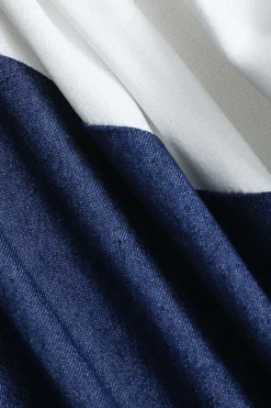 MICAS Pant Sets-Denim Zipper Patchwork Jacket And Trousers Set