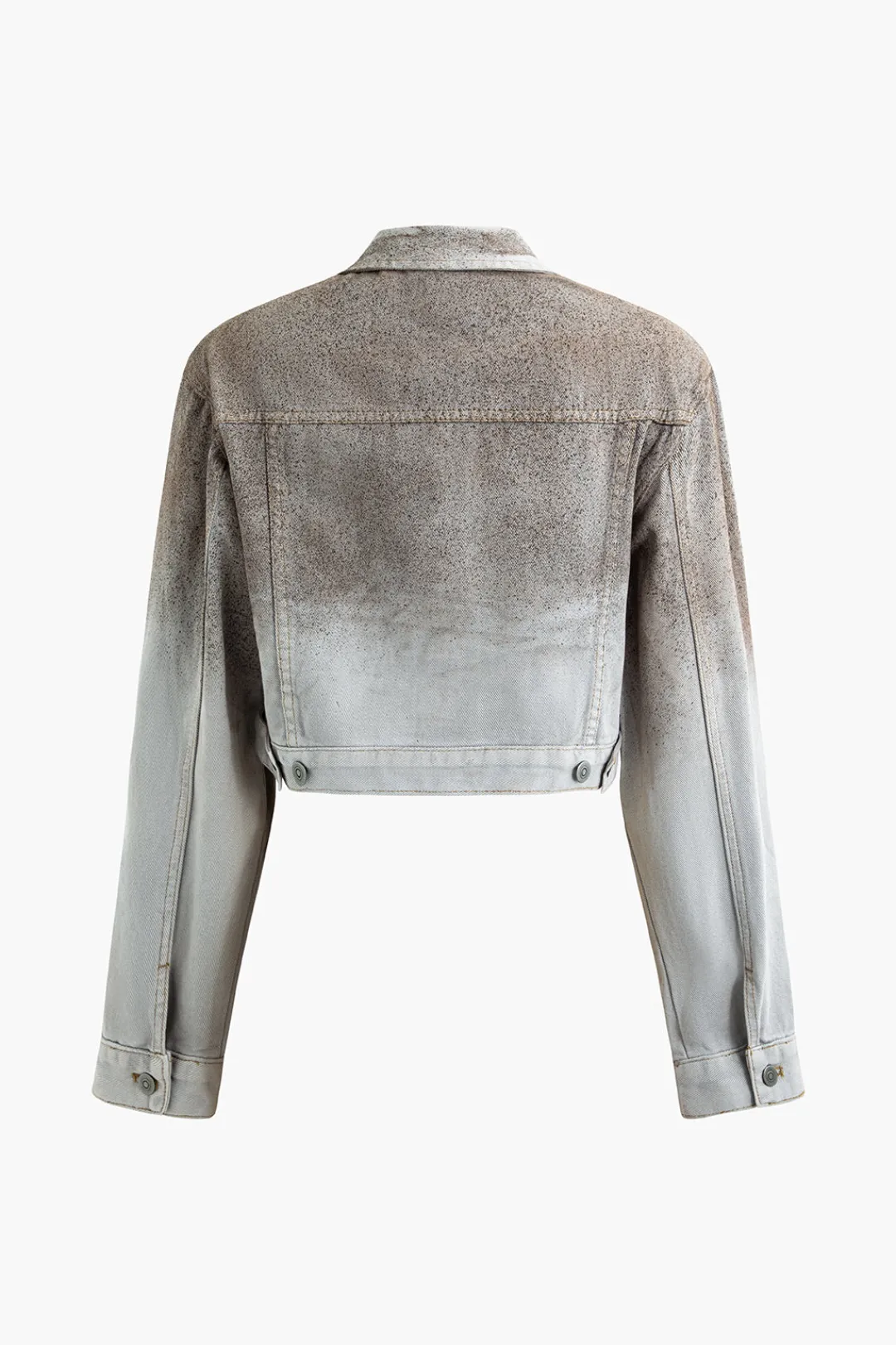 MICAS Outerwear|Outerwear-Distressed Flap Pocket Collared Denim Jacket MULTICOLOR